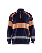 FELPA CON MEZZA ZIP HIGH VIS BLU/ARANCIO BLAKLADER