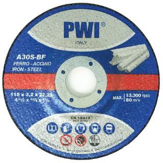 DISCO ABRASIVO PWI 10x115x1,6 FERRO+ACC. Conf.10pz