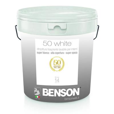 50 WHITE IDROPITTURA TRASPIR.INT. BIANCO LT.14 BENSON